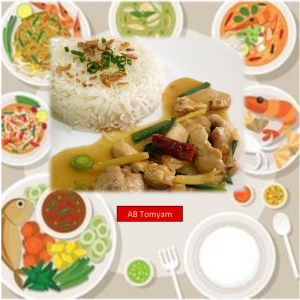 Nasi Putih Ayam Masak Halia