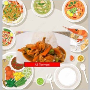 Nasi Putih Ayam Masak Paprik