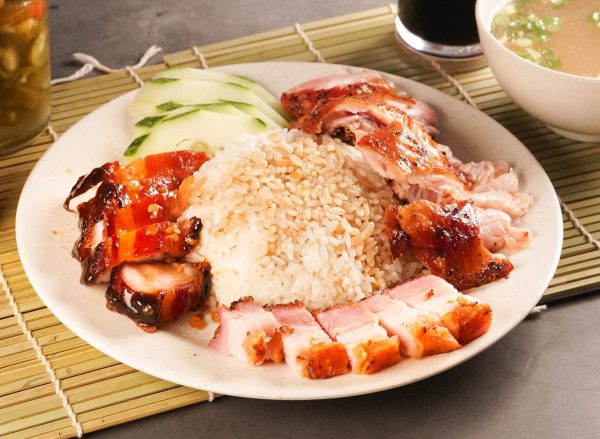 Chicken Rice Triple Mix 鸡饭+叉烧+烧肉