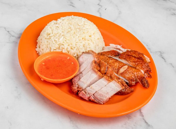 Chicken Rice + Roast Pork  鸡饭 + 烧肉